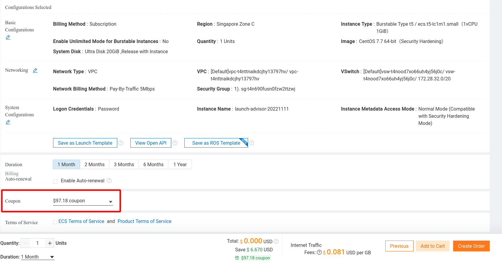 Tạo Dịch Vụ ECS Trên Alibaba Cloud