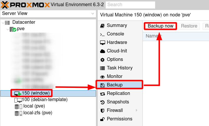 Backup Virtual Machine Trong Proxmox