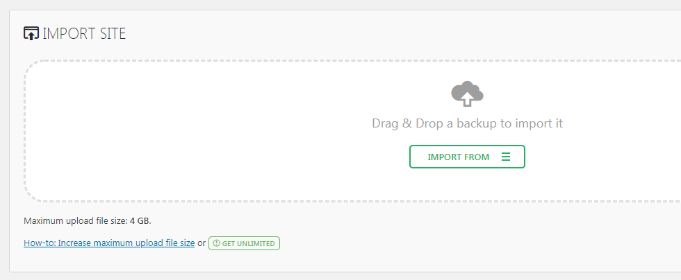 Backup WordPress bằng plugin All-in-One WPMigration