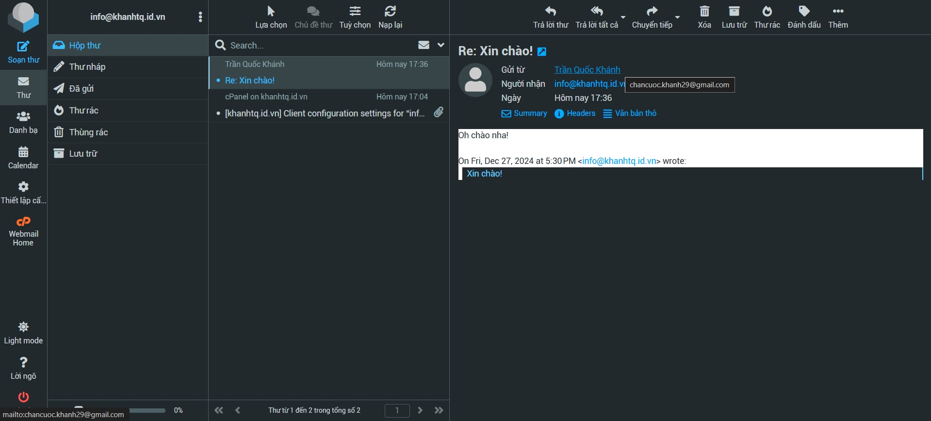 Nhận email Nhận email