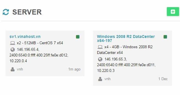 Hướng dẫn sử dụng dịch vụ Cloud server VinaHost