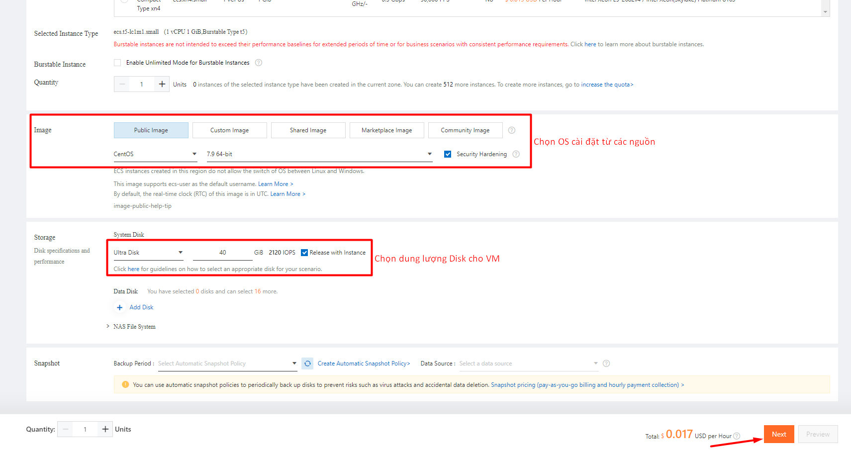 Tạo Dịch Vụ ECS Trên Alibaba Cloud