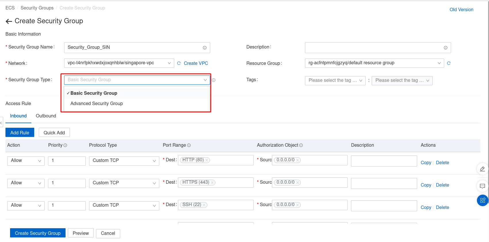 Tạo Và Quản Lý Security Group