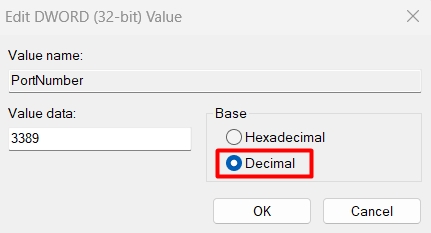 Hiện giá trị khoá registry dạng thập phân